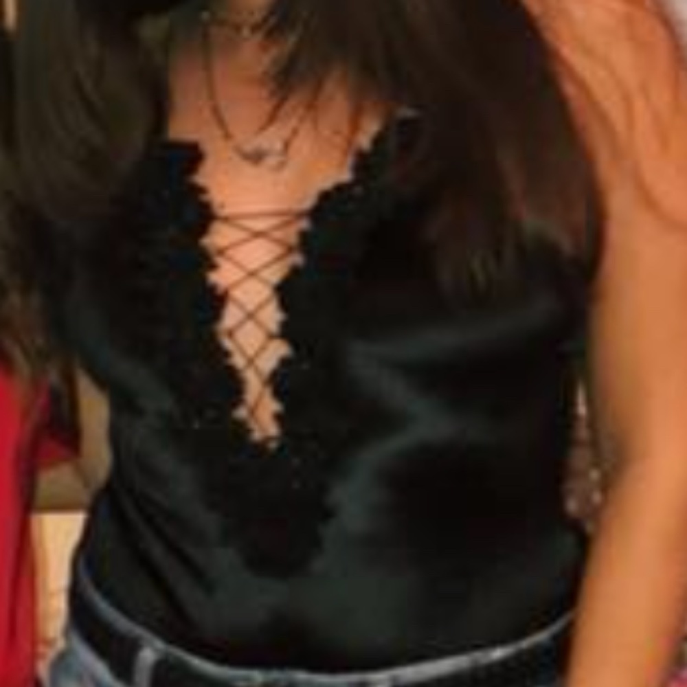 Free People Velvet Criss Cross Bodysuit